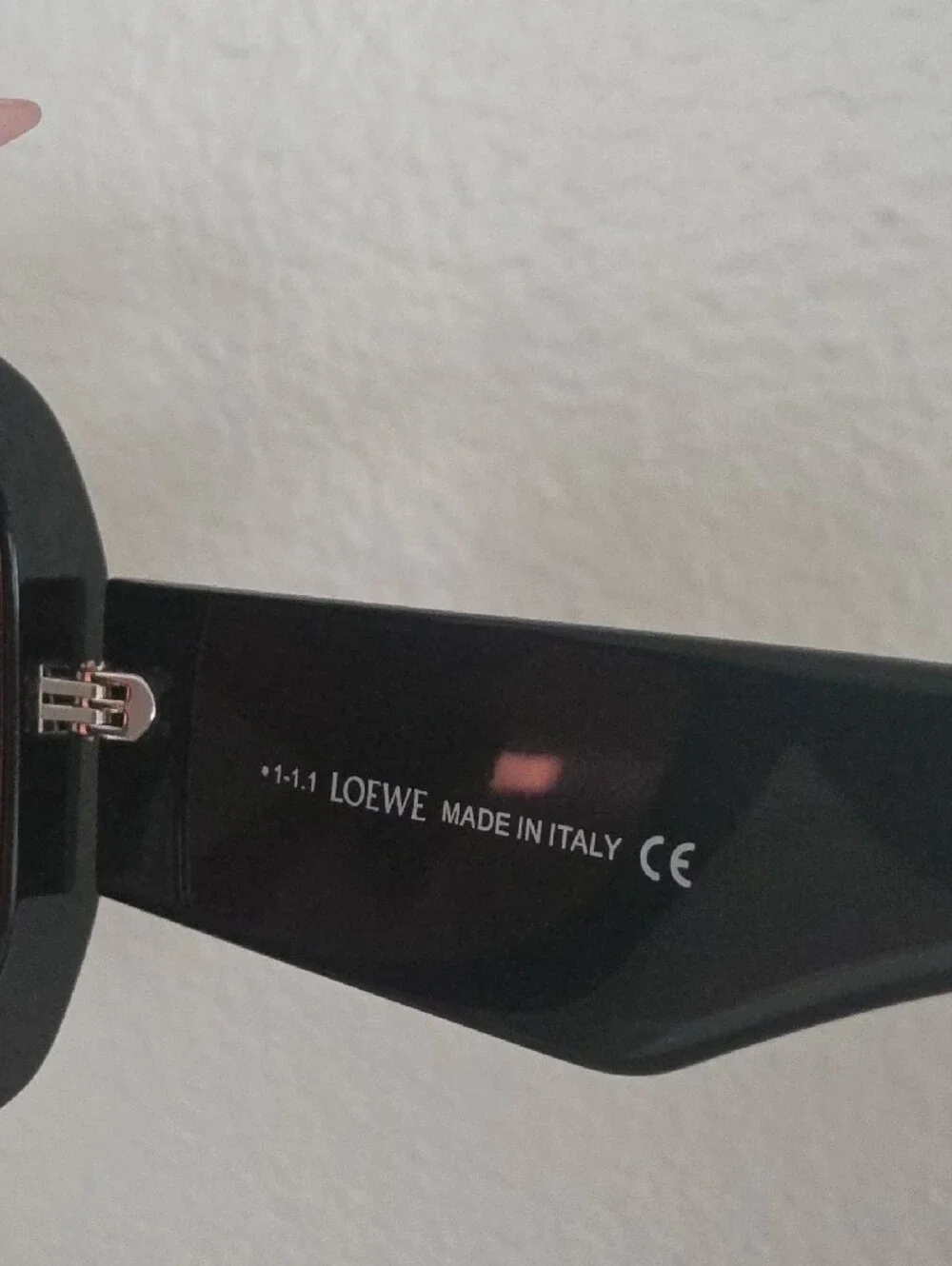 Loewe Glossy Black Oversized Square Sunglasses with Rose Lenses